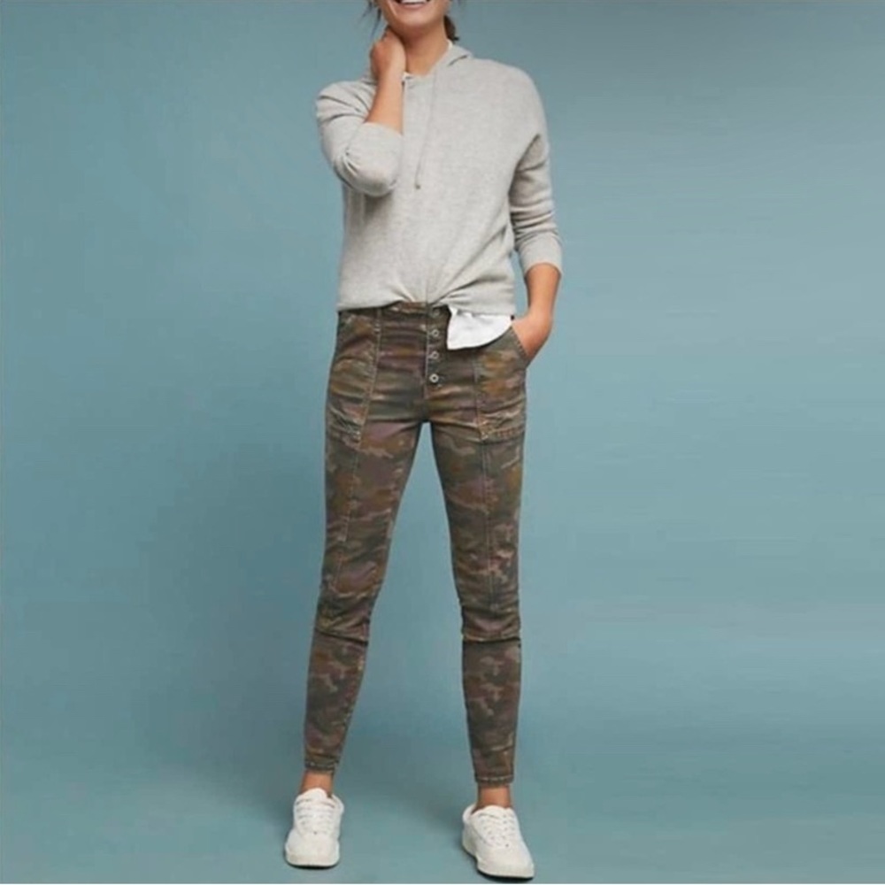 Anthropologie Jefferson Camouflage Slim Utility Pants Button Front, Size 31